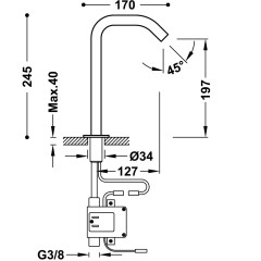 TRES ELECTRONIC Elektronická baterie na 1 vodu, vysoké provedení, chrom  (39210319) (2)