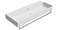 KUBE X keramické umyvadlo 120x47cm, broušená spodní hrana, bez otvoru, bílá mat (94249009) (3)