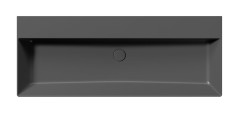 KUBE X keramické umyvadlo 120x47cm, broušená spodní hrana, bez otvoru, černá mat (94249026) (4)