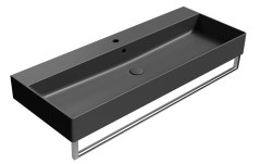 KUBE X keramické umyvadlo 120x47cm, broušená spodní hrana, černá mat (94249126) (3)