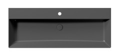 KUBE X keramické umyvadlo 120x47cm, broušená spodní hrana, černá mat (94249126) (4)