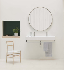 KUBE X keramické umyvadlo 120x47cm, broušená spodní hrana, 2 otvory, bílá ExtraGlaze (94249211) (3)