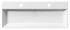 KUBE X keramické umyvadlo 120x47cm, broušená spodní hrana, 2 otvory, bílá ExtraGlaze (94249211) (5)