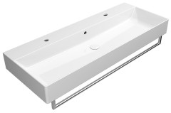 KUBE X keramické umyvadlo 120x47cm, broušená spodní hrana, 2 otvory, bílá ExtraGlaze (94249211) (6)
