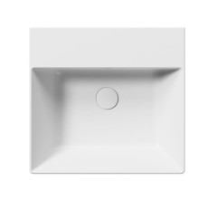 KUBE X keramické umyvadlo 50x47cm, broušená spodní hrana, bez otvoru, bílá mat (94309009) (3)