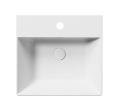 KUBE X keramické umyvadlo 50x47cm, broušená spodní hrana, bílá mat (94309109) (3)