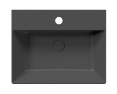 KUBE X keramické umyvadlo 60x47cm, broušená spodní hrana, černá mat (94319126) (3)