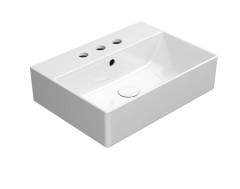 KUBE X keramické umyvadlo 50x37cm, broušená spodní hrana, 3 otvory, bílá ExtraGlaze (94479311) (3)