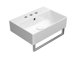 KUBE X keramické umyvadlo 50x37cm, broušená spodní hrana, 3 otvory, bílá ExtraGlaze (94479311) (4)
