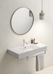 KUBE X keramické umyvadlo 100x47cm, s odkládacími plochami, broušená spodní hrana, bílá ExtraGlaze (94519111) (5)