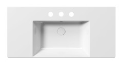 KUBE X keramické umyvadlo 100x47cm, s odkládacími plochami, broušená spodní hrana, 3 otvory, bílá ExtraGlaze (94519311) (4)