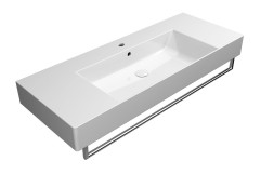 KUBE X keramické umyvadlo 120x47cm, s odkládacími plochami, broušená spodní hrana, bílá ExtraGlaze (94529111) (4)