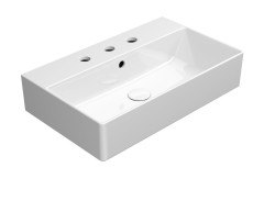KUBE X keramické umyvadlo 60x37cm, broušená spodní hrana, 3 otvory, bílá ExtraGlaze (94549311) (3)