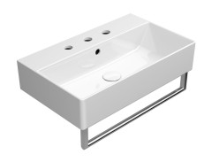 KUBE X keramické umyvadlo 60x37cm, broušená spodní hrana, 3 otvory, bílá ExtraGlaze (94549311) (4)