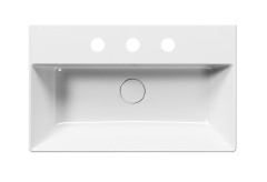 KUBE X keramické umyvadlo 60x37cm, broušená spodní hrana, 3 otvory, bílá ExtraGlaze (94549311) (5)
