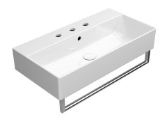 KUBE X keramické umyvadlo 70x37cm, broušená spodní hrana, 3 otvory, bílá ExtraGlaze (94559311) (4)