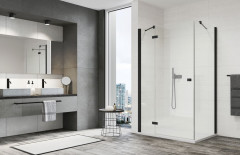 ANNEA jednokřídlé dveře s pevnou stěnou v rovině, s vyrovnávacím profilem (AN13) levé + boční stěna ANT (3)