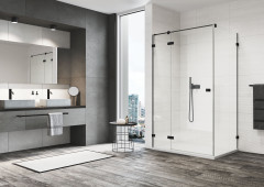 ANNEA boční stěna v 90° s L-kováním se stabilizační vzpěrou ANTW1 + jednokřídlé dveře s PS levé AN13WG