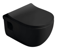 BRILLA závěsná WC mísa, Rimless, 36,5x53cm, černá mat (100614-110) (4)