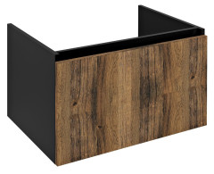 LOREA umyvadlová skříňka 70x44x51,2cm, 1x zásuvka, dub collingwood/černá mat (LE070-1935)