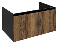 LOREA umyvadlová skříňka 80x44x51,2cm, 1x zásuvka, dub collingwood/černá mat (LE080-1935)