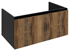 LOREA umyvadlová skříňka 90x44x51,2cm, 1x zásuvka, dub collingwood/černá mat (LE090-1935)
