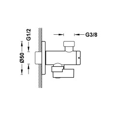 TRES uzavírací rohový ventil s filtrem 1/2”x3/8”, chrom (9134525) (2)