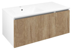 LOREA skříňka s umyvadlem 101x46x51,5cm (70+30cm), levá, dub alabama/bílá mat (LE070-2231-L-02)