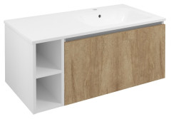 LOREA skříňka s umyvadlem 101x46x51,5cm (20+80 cm), pravá, dub alabama/bílá mat (LE080-2231-R-02)