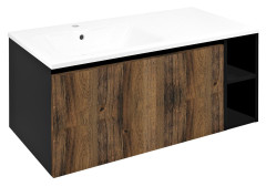 LOREA skříňka s umyvadlem 101x46x51,5cm (80+20cm), levá, dub collingwood/černá mat (LE080-1935-L-03)