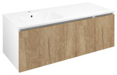 LOREA skříňka s umyvadlem 121x46x51,5cm (90+30cm), levá, dub alabama/bílá mat (LE090-2231-L-02)