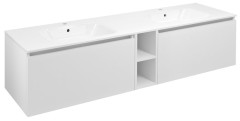 LOREA skříňka s dvojumyvadlem 181x46x51,5cm (80+20+80cm), bílá mat (LE080-3131-04)