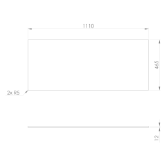 CIRASA deska Rockstone 111x1,2x46,5cm, bílá mat (CRR111-0101)