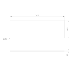 CIRASA deska Rockstone 141,1x1,2x46,5cm, bílá mat (CRR141-0101)