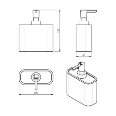NINFEA dávkovač mýdla na postavení, bílá/bambus (138002)