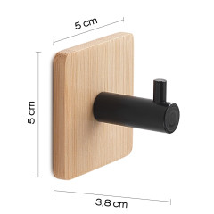 HIMALAYA samolepící háček, černá/bambus (1226)