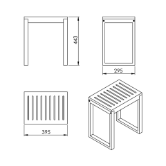 HIMALAYA koupelnová stolička,  39,5x44,3x29,5cm, bambus (3072)