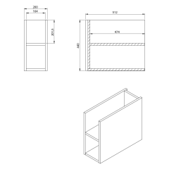 LOREA skříňka s umyvadlem 101x46x51,5cm (80+20cm), levá, dub alabama/bílá mat (LE080-2231-L-02) (3)