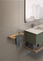 HIMALAYA polička s držákem ručníků 400x145mm, bambus (HY19) (3)