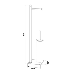 TRILLY stojan s držákem na toaletní papír a WC štětkou, hranatý, gun metal (TR3281)
