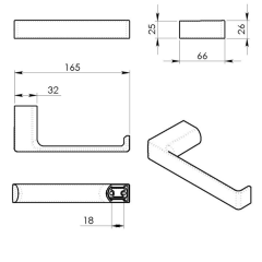 PIRENEI držák toaletního papíru bez krytu, gun metal (PI2481)