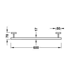 TRES Square držák ručníků 600mm, black metal (10723603KM) (2)