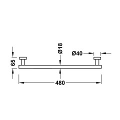 TRES Round držák ručníků 480mm, chrom (16123601) (2)