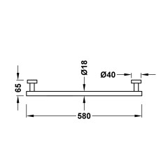 TRES Round držák ručníků 580mm, černý bronz (16123602KMB) (2)