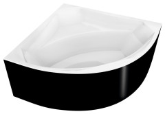 ROSANA MONOLITH rohová vana 136x136x63cm, bílá/černá (64119MB)