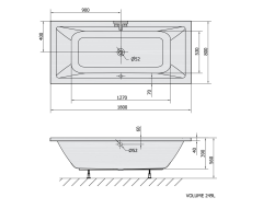 KRYSTA obdélníková vana 180x80x39cm, černá mat (71710.21)