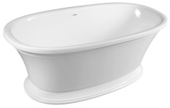 VELIA volně stojící vana litý mramor 167x83x62,5cm, bílá (92230)