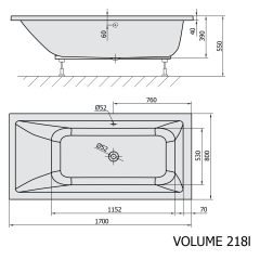 MIMOA obdélníková vana 170x80x39cm, šedá (71713.30)