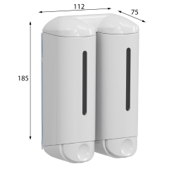 SHOWER MEDIUM dvojitý dávkovač tekutého mýdla, 2x250ml, bílá (A94801)