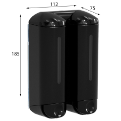 SHOWER MEDIUM dvojitý dávkovač tekutého mýdla, 2x250ml, černá (A94803)